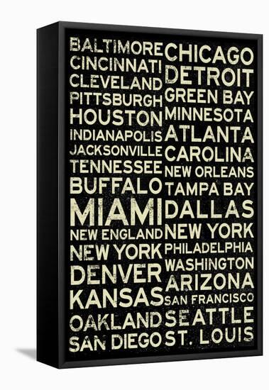 National Football League Cities Vintage Style-null-Framed Stretched Canvas