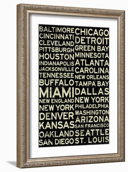 National Football League Cities Vintage Style-null-Framed Art Print