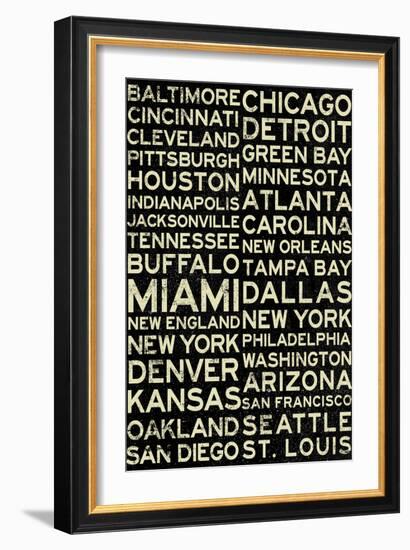 National Football League Cities Vintage Style-null-Framed Art Print