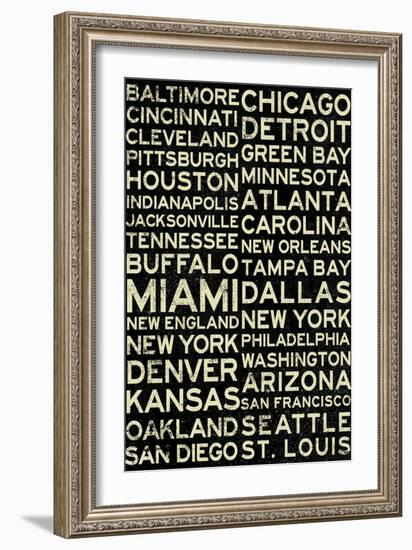 National Football League Cities Vintage Style-null-Framed Premium Giclee Print