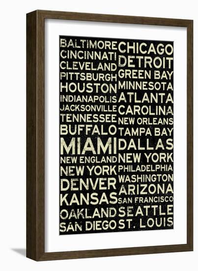 National Football League Cities Vintage Style-null-Framed Premium Giclee Print