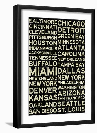 National Football League Cities Vintage Style-null-Framed Premium Giclee Print