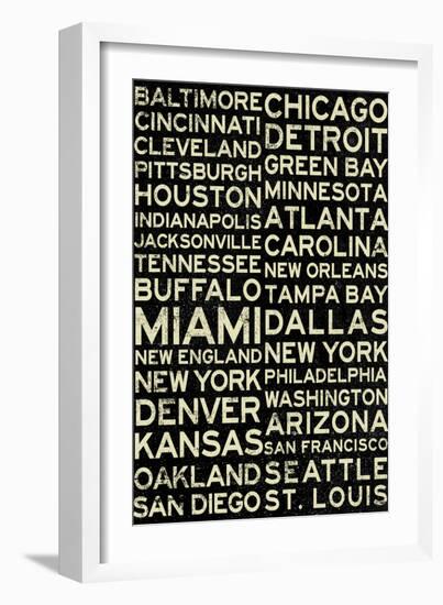 National Football League Cities Vintage Style-null-Framed Premium Giclee Print