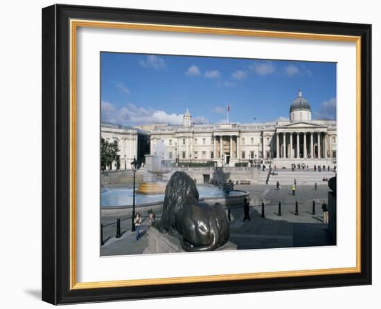 National Gallery and Trafalgar Square, London, England, United Kingdom-G Richardson-Framed Photographic Print