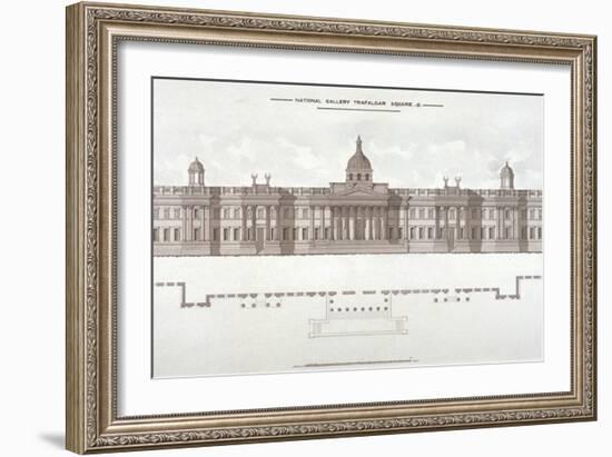 National Gallery, Trafalgar Square, Westminster, London, C1838-null-Framed Giclee Print