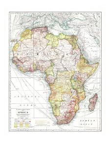 1909 africa map national geographic maps art print