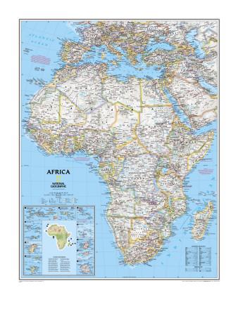 Wall Art Antique Map Of Africa Art//Canvas Print Poster Home Decor