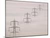 National Grid Pylons In the Mist-Adrian Bicker-Mounted Photographic Print