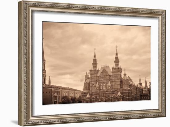 National Historic Museum at Red Square in Moscow-Banauke-Framed Photographic Print