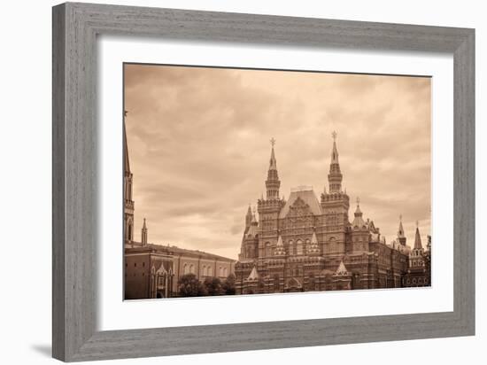 National Historic Museum at Red Square in Moscow-Banauke-Framed Photographic Print