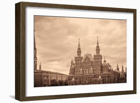 National Historic Museum at Red Square in Moscow-Banauke-Framed Photographic Print