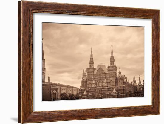 National Historic Museum at Red Square in Moscow-Banauke-Framed Photographic Print