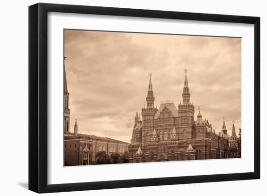 National Historic Museum at Red Square in Moscow-Banauke-Framed Photographic Print