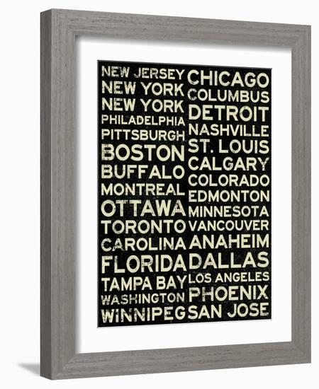 National Hockey League Cities Vintage Style-null-Framed Art Print