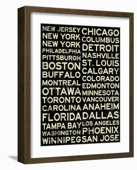 National Hockey League Cities Vintage Style-null-Framed Art Print