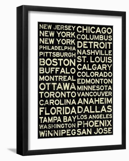 National Hockey League Cities Vintage Style-null-Framed Art Print