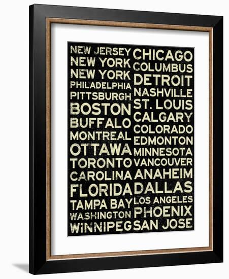 National Hockey League Cities Vintage Style-null-Framed Art Print