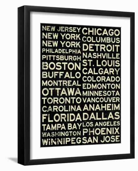 National Hockey League Cities Vintage Style--Framed Art Print