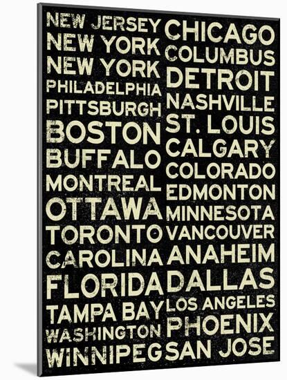 National Hockey League Cities Vintage Style-null-Mounted Art Print