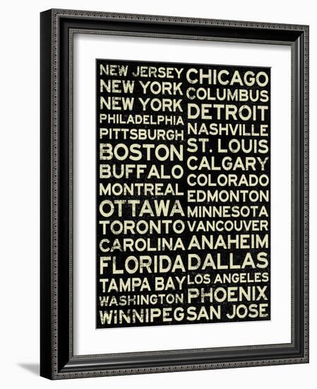 National Hockey League Cities Vintage Style-null-Framed Art Print