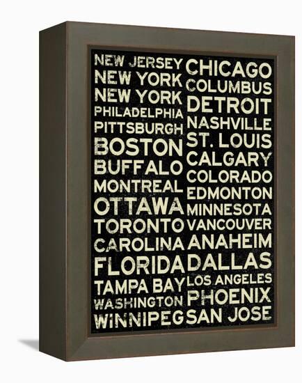 National Hockey League Cities Vintage Style-null-Framed Stretched Canvas