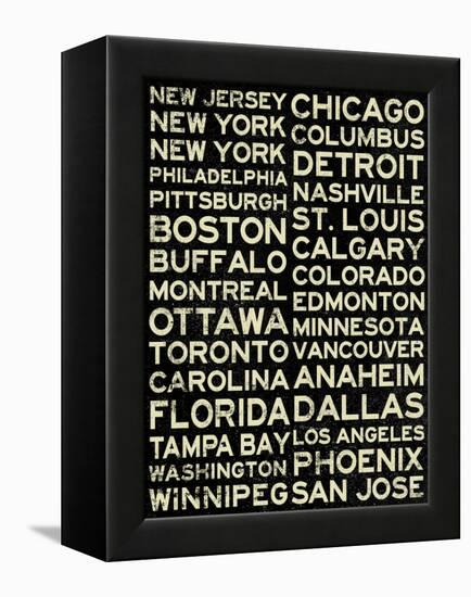 National Hockey League Cities Vintage Style-null-Framed Stretched Canvas