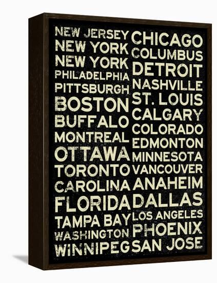 National Hockey League Cities Vintage Style-null-Framed Stretched Canvas