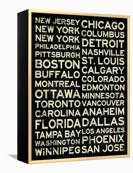 National Hockey League Cities Vintage Style-null-Framed Stretched Canvas