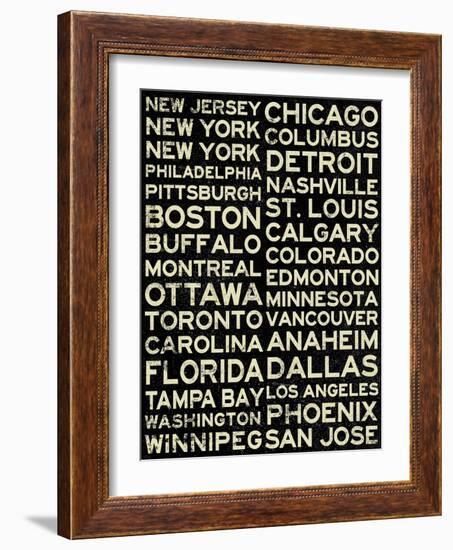 National Hockey League Cities Vintage Style-null-Framed Premium Giclee Print