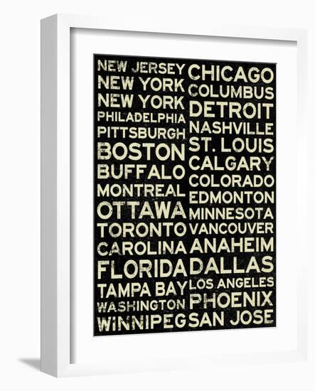 National Hockey League Cities Vintage Style-null-Framed Premium Giclee Print