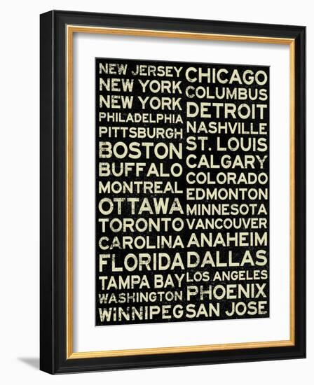 National Hockey League Cities Vintage Style-null-Framed Premium Giclee Print