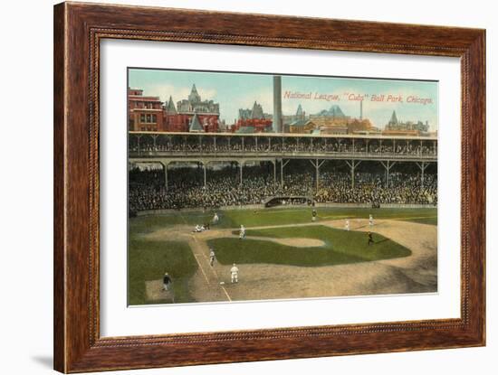 National League, Cubs Ball Park, Chicago-null-Framed Art Print