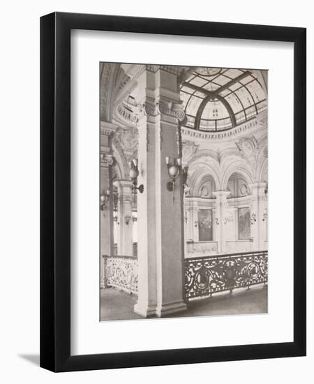 'National Library: a corner of the gallery overlooking the public reading hall', 1914-Unknown-Framed Photographic Print