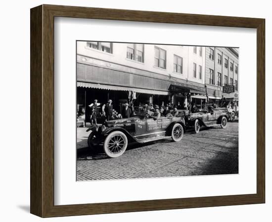 National Parks Highway Processing of Cars, 1916-Asahel Curtis-Framed Giclee Print