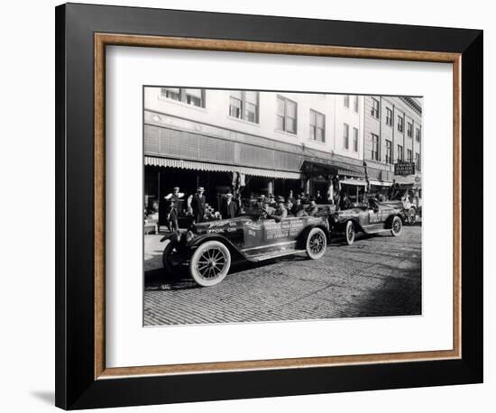 National Parks Highway Processing of Cars, 1916-Asahel Curtis-Framed Giclee Print