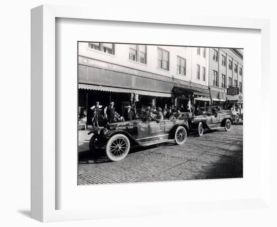 National Parks Highway Processing of Cars, 1916-Asahel Curtis-Framed Giclee Print