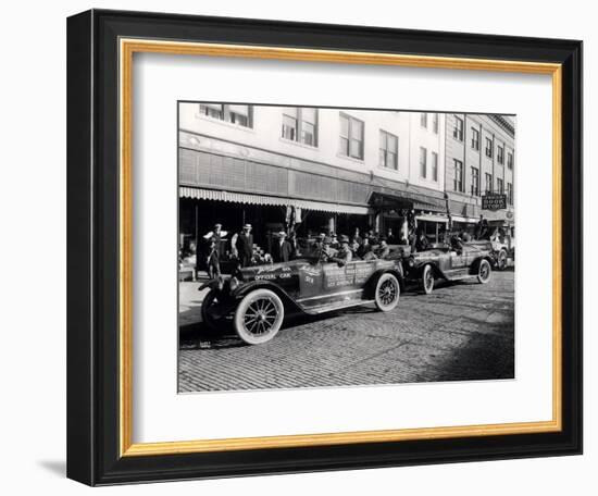 National Parks Highway Processing of Cars, 1916-Asahel Curtis-Framed Giclee Print