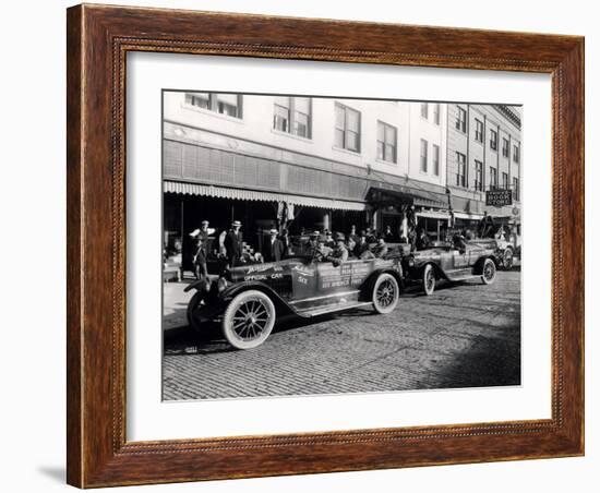 National Parks Highway Processing of Cars, 1916-Asahel Curtis-Framed Giclee Print