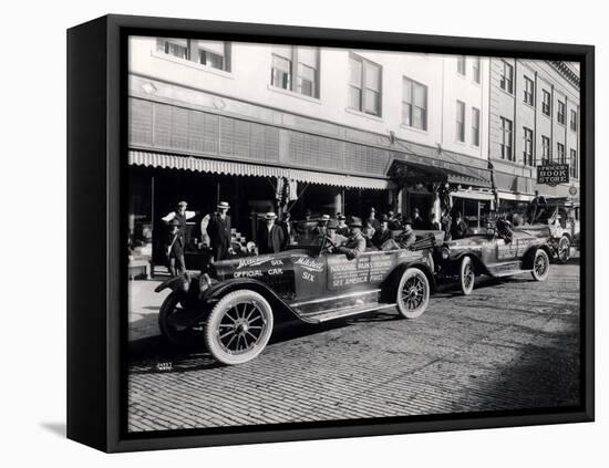 National Parks Highway Processing of Cars, 1916-Asahel Curtis-Framed Premier Image Canvas