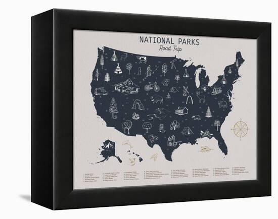 National Parks Road Trip-Rufus Coltrane-Framed Stretched Canvas