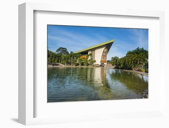 National Parliament reflecting in the water, Port Moresby, Papua New Guinea, Pacific-Michael Runkel-Framed Photographic Print