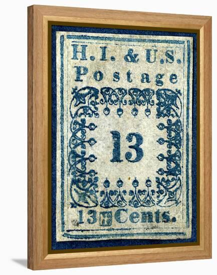 National Postal Museum: 13-Cent “H.I.” Hawaiian Missionary stamp-null-Framed Stretched Canvas