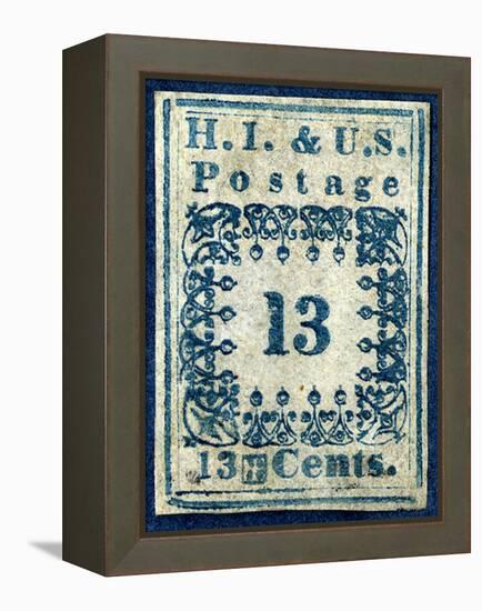 National Postal Museum: 13-Cent “H.I.” Hawaiian Missionary stamp-null-Framed Stretched Canvas