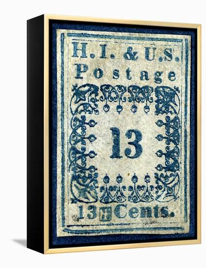 National Postal Museum: 13-Cent “H.I.” Hawaiian Missionary stamp-null-Framed Stretched Canvas