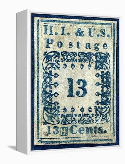 National Postal Museum: 13-Cent “H.I.” Hawaiian Missionary stamp-null-Framed Stretched Canvas