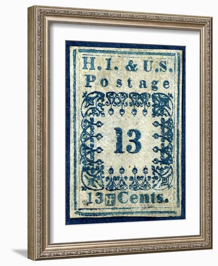 National Postal Museum: 13-Cent “H.I.” Hawaiian Missionary stamp-null-Framed Art Print