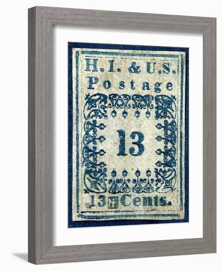 National Postal Museum: 13-Cent “H.I.” Hawaiian Missionary stamp-null-Framed Art Print