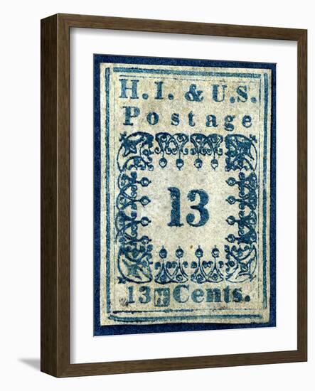 National Postal Museum: 13-Cent “H.I.” Hawaiian Missionary stamp-null-Framed Art Print