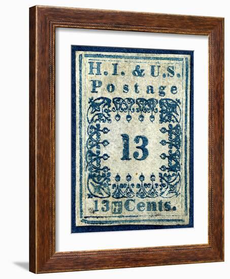 National Postal Museum: 13-Cent “H.I.” Hawaiian Missionary stamp-null-Framed Art Print