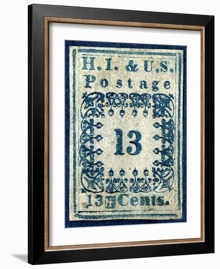 National Postal Museum: 13-Cent “H.I.” Hawaiian Missionary stamp-null-Framed Art Print